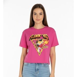 CHEETOS Chester Cheetah Graphic Cropped T-Shirt, Women’s Size M, Pink